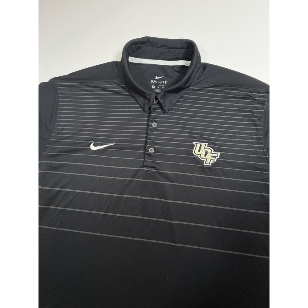 Nike UCF Knights Early Season Polo Mens 2XL Black Striped Dri-FIT